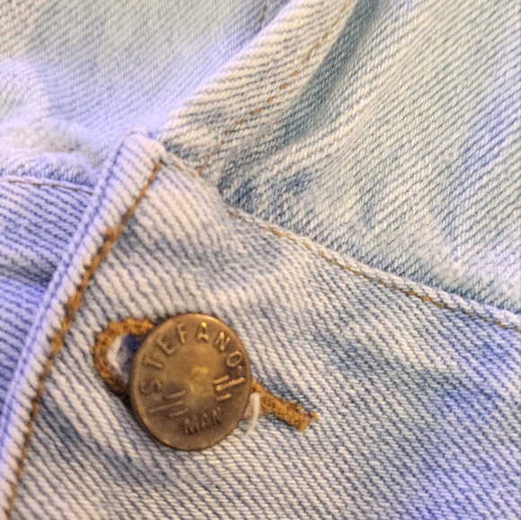 Vintage 80's Stefano Man Light Wash Denim Jean Jacket Size XL - Picture 9 of 9